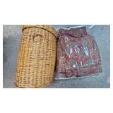 Queen Comforter and Wicker Basket with Lid