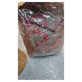 Queen Comforter and Wicker Basket with Lid