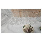 Etched Pitcher with matching glasses set