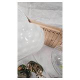 Charming Falls Figures, Candy Dish, Milk Glass Dishes