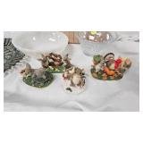Charming Falls Figures, Candy Dish, Milk Glass Dishes
