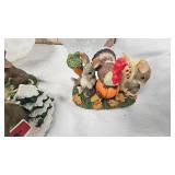 Charming Falls Figures, Candy Dish, Milk Glass Dishes