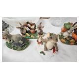 Charming Falls Figures, Candy Dish, Milk Glass Dishes