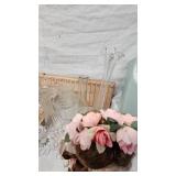 Large Lot of Wine Glasses, Vases, Head Figurine