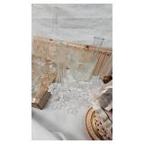 Large Lot of Wine Glasses, Vases, Head Figurine