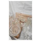 Large Lot of Wine Glasses, Vases, Head Figurine