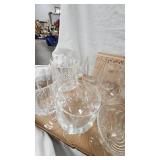 Large Lot of Wine Glasses, Vases, Head Figurine