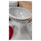 Texas Ware Bowls and Various, Glass Art Apple, Etc