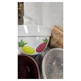 Texas Ware Bowls and Various, Glass Art Apple, Etc