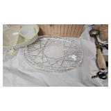 Serving Platters and Various Vintage Utinsels