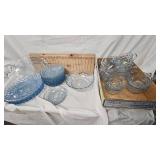 Cintage Anchor Hocking Saphire Blue Bubble Pattern Dishes