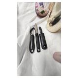 Vintage Aluminum Pitcher w.glasses and Hand Painted Vase