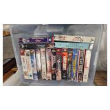 Sterling and Noble Clock and 2 Boxes Asst VHS tapes