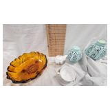 Tea Cup/Saucer Set, Lantern, Amber Bowl