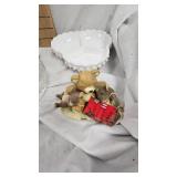 Phenix Boullion Cubes Jar, Brass Bell, Milk Glass