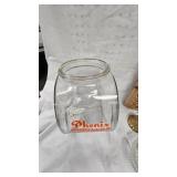 Phenix Boullion Cubes Jar, Brass Bell, Milk Glass