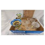 Hand Painted Vases and Clear Glasses