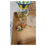 Hand Painted Vases and Clear Glasses