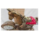 Horse Mantel Clock as Pictured with Shot Gun Shell Lights