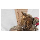 Horse Mantel Clock as Pictured with Shot Gun Shell Lights