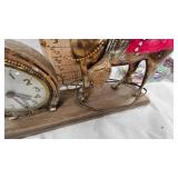 Horse Mantel Clock as Pictured with Shot Gun Shell Lights