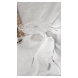 Glas Cake Stand, Kerosene Lamp and Compote Bowl