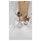 Glas Cake Stand, Kerosene Lamp and Compote Bowl