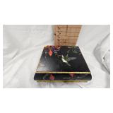 Very Unique Hand Painted Box full of Black Marbles