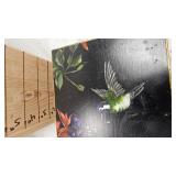 Very Unique Hand Painted Box full of Black Marbles