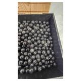 Very Unique Hand Painted Box full of Black Marbles