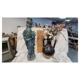Large Jug Vase with Décor and Confusious Statue
