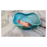 Glass Pitcher, Teapot, Bird Dish