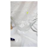 Footed Dish and Wine Glass Lot