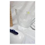 Footed Dish and Wine Glass Lot