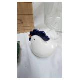 Footed Dish and Wine Glass Lot