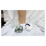 Footed Dish and Wine Glass Lot