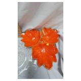 Serving Platters and 3 Section Leaf Hordereve Holder