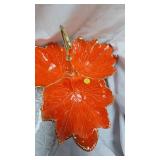 Serving Platters and 3 Section Leaf Hordereve Holder