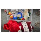 Christmas Crafting Lot, wood, misc, musical buttons, Tree Skirts