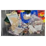 Christmas Crafting Lot, wood, misc, musical buttons, Tree Skirts