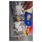 Christmas Crafting Lot, wood, misc, musical buttons, Tree Skirts