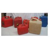 Lot of 7 Gas Cans. Empty.