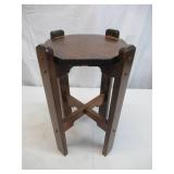 Lot of 3 Vintage small wood furniture pieces. Childs wood chair, Stool. and small table.