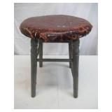 Lot of 3 Vintage small wood furniture pieces. Childs wood chair, Stool. and small table.