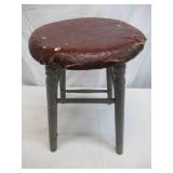 Lot of 3 Vintage small wood furniture pieces. Childs wood chair, Stool. and small table.