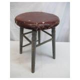 Lot of 3 Vintage small wood furniture pieces. Childs wood chair, Stool. and small table.