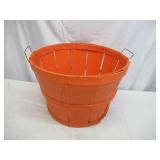 Vintage Basket Containers: Wooden Nail Keg, Tin Can and a Bushel Basket