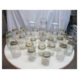Lot of Various sized Canning Jars