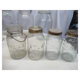 Lot of Various sized Canning Jars