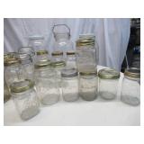 Lot of Various sized Canning Jars